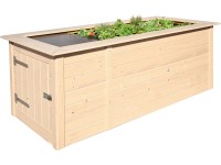 Weka Vyvýšený záhon se skříňkou, přírodní 205 x 79 x 81 cm