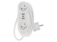 EMOS Zásuvková lišta, 2 zásuvky + 2xUSB-A + 1xUSB-C, bílá, 1,4 m