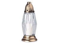 Hřbitovní lampa vč. náplně zlatá 28 cm