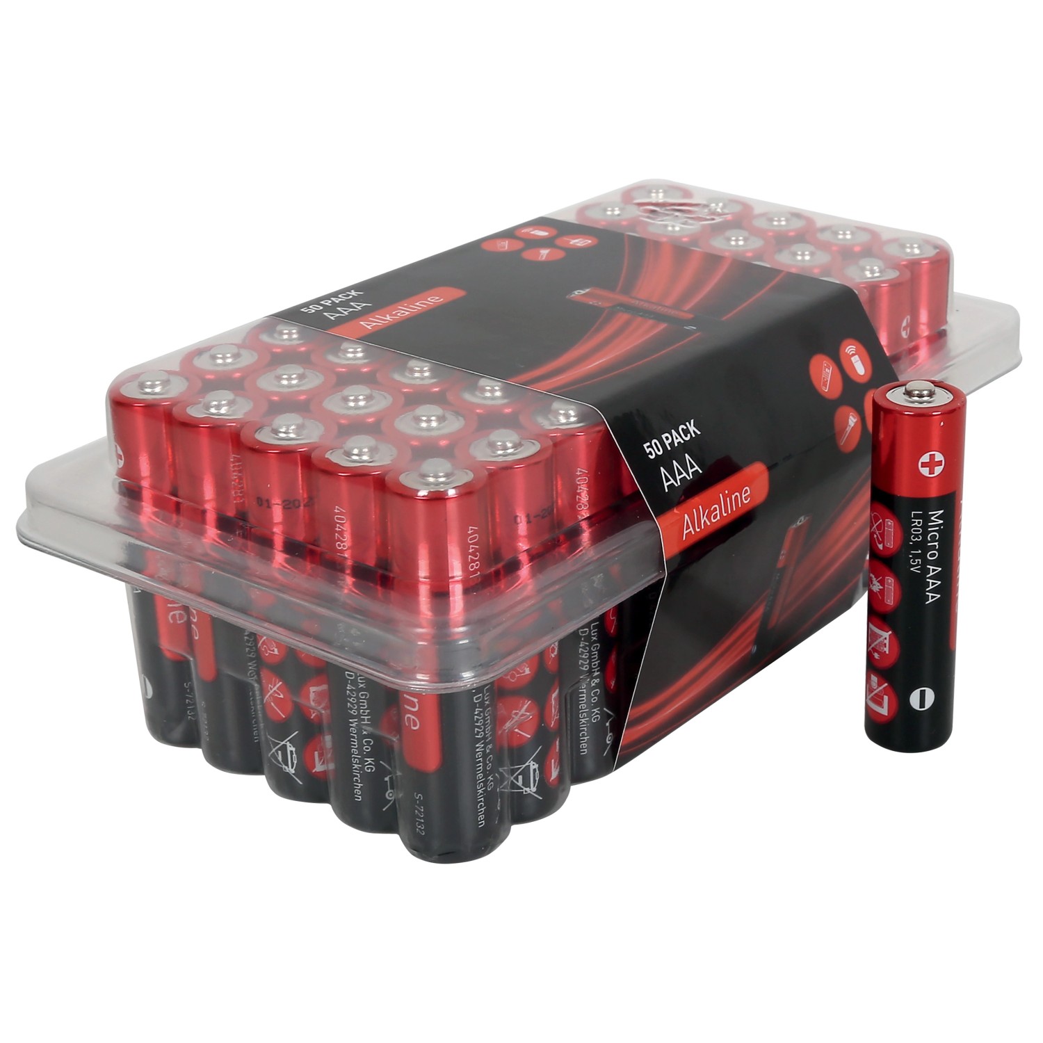 VLC Alkalické baterie Micro AAA LR03 1,5 V, 50 ks