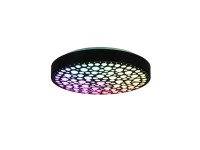 Reality Stropní LED svítidlo Chizu, 22 W, 2500 lm, RGBW, matná černá, pr. 40 cm
