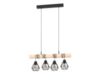 EGLO Závěsné svítidlo TOWNSHEND, hnědá/černá, E27, 700 x 200 x 1100 mm