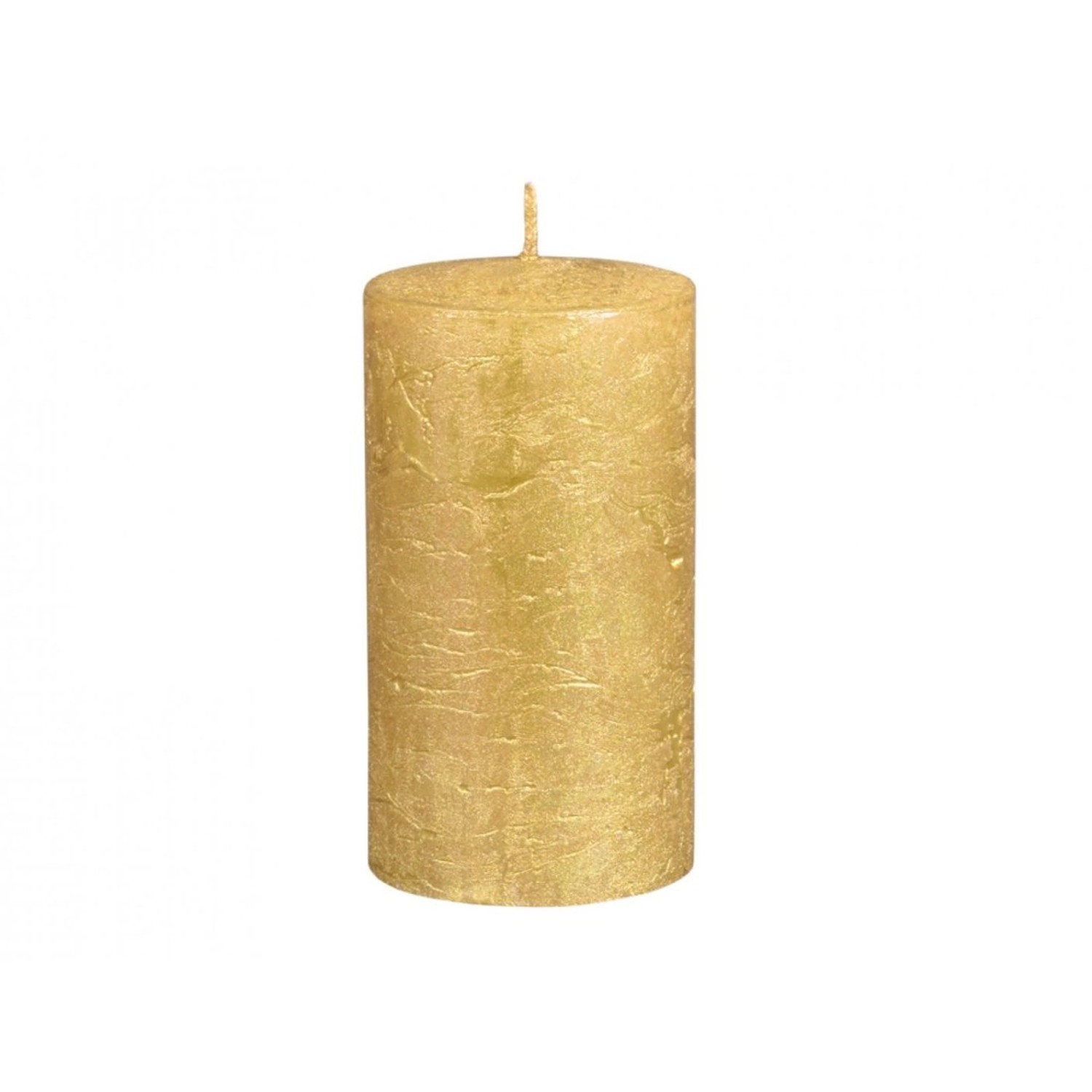 Svíčka válec rustikální, zlatá, pr. 6 x 9 cm
