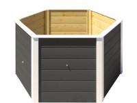 Weka Vyvýšený záhon 669, 6-hranný, antracitový, 143 x 143 x 68,5 cm