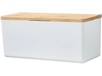 tesa Úložný box Baboo s víkem vel. M, matná bílá/bambus, 110 x 242 x 102 mm