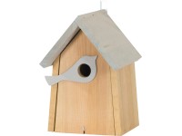 Ptačí budka s figurkou ptáčka FSC® hnědá - světle šedá Ptačí budka s figurkou ptáčka FSC® hnědá - světle šedá