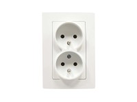 Makel Dvojitá zásuvka Lilium Kare, 16 A - 250 V, bílá