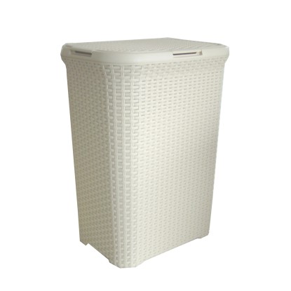 CURVER Koš na špinavé prádlo RATTAN krémový 60 l, 62,7 x 44,8 x 34,5 cm