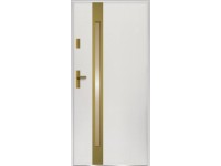 O.K. DOORS Ocelové vchodové dveře TEMIDAS INOX GOLD P55 bílé 90 P
