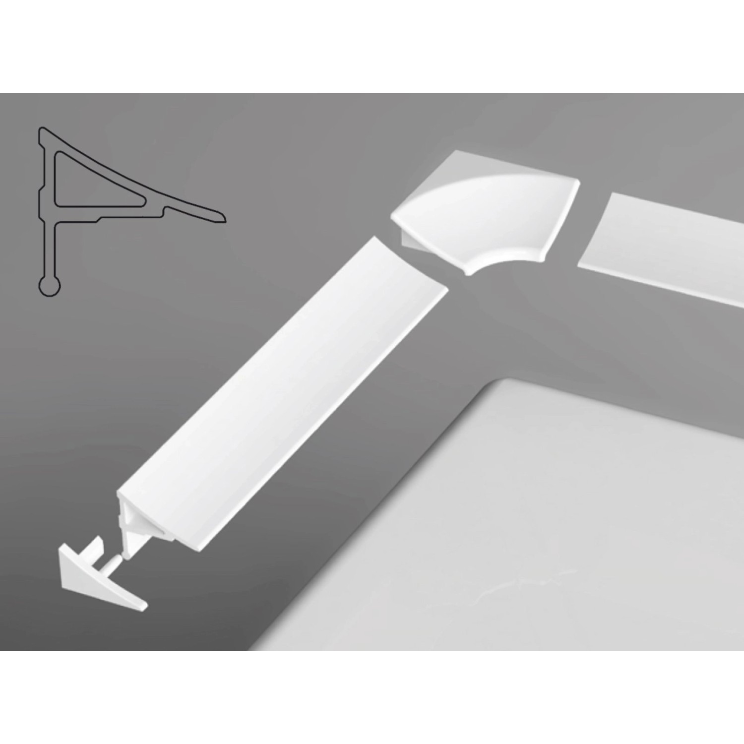 Ravak Náhradní díl 10° sada pro krycí lištu 11 bílá B460000001