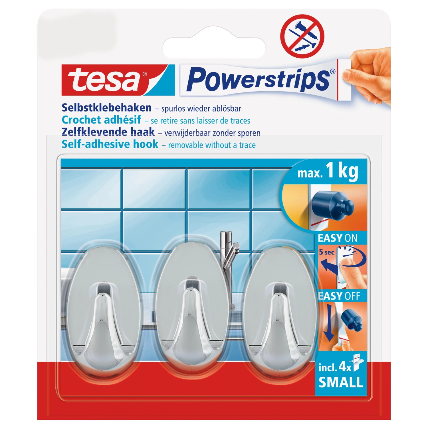 Tesa Powerstrips háček chrom 575430001220 57543-00012-20