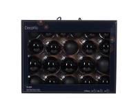 Decoris Sada koulí na vánoční stromeček, sklo, černá, 21dílná Decoris Sada koulí na vánoční stromeček, sklo, černá, 21dílná