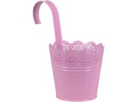 A.H.G. Zinkový květináč na balkon Crown, růžová, pr. 10,5 x 22 cm