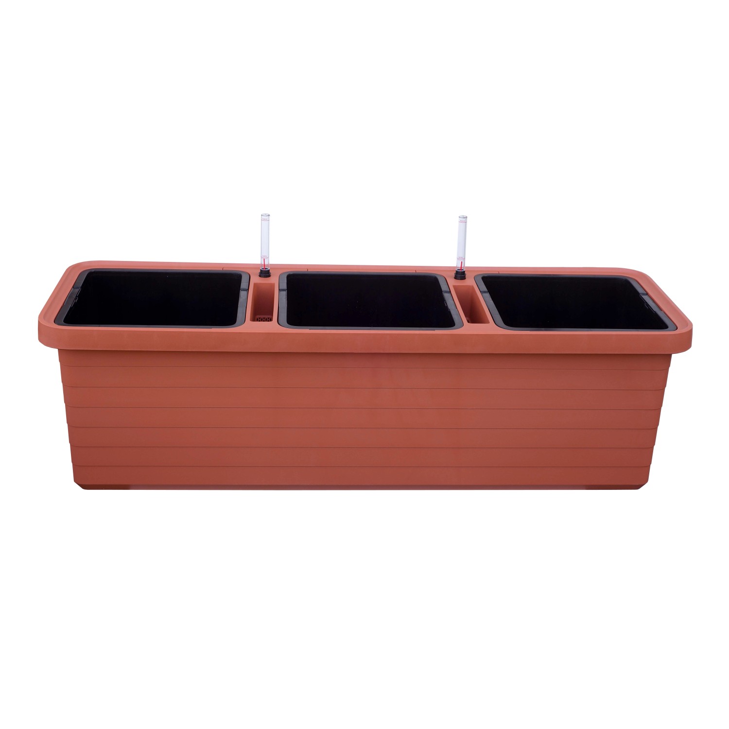 Plastia Velkoobjem. samozavlaž. truhlík Berberis TRIO terakota 35 x 117 x 39 cm