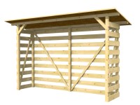 Maone Dřevěný přístřešek na dřevo KAMIL 1, 300 x 75 cm (výška 200-210 cm)