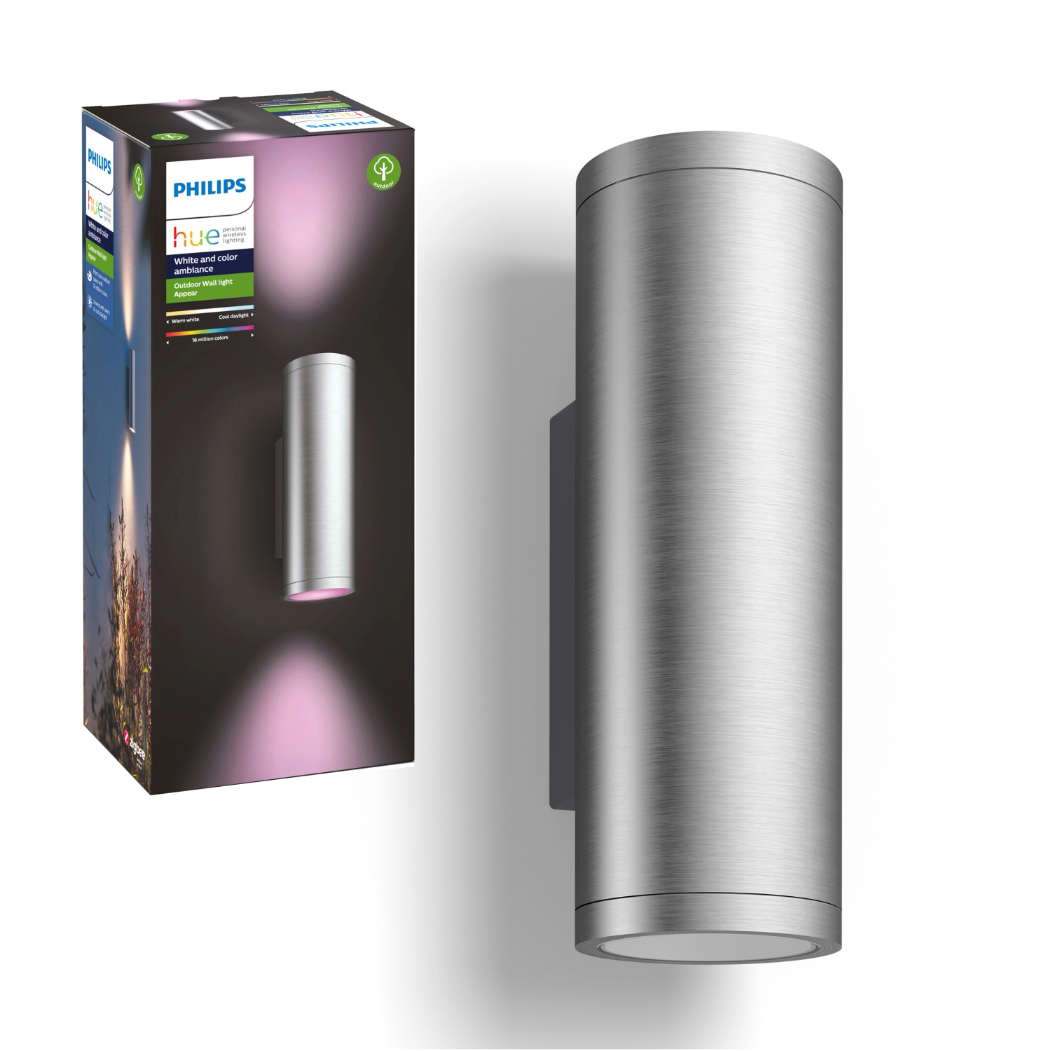 Philips Hue Venkovní nástěnné svítidlo Appear, 8W, IP44, 11,7 x 8,4 x 24 cm