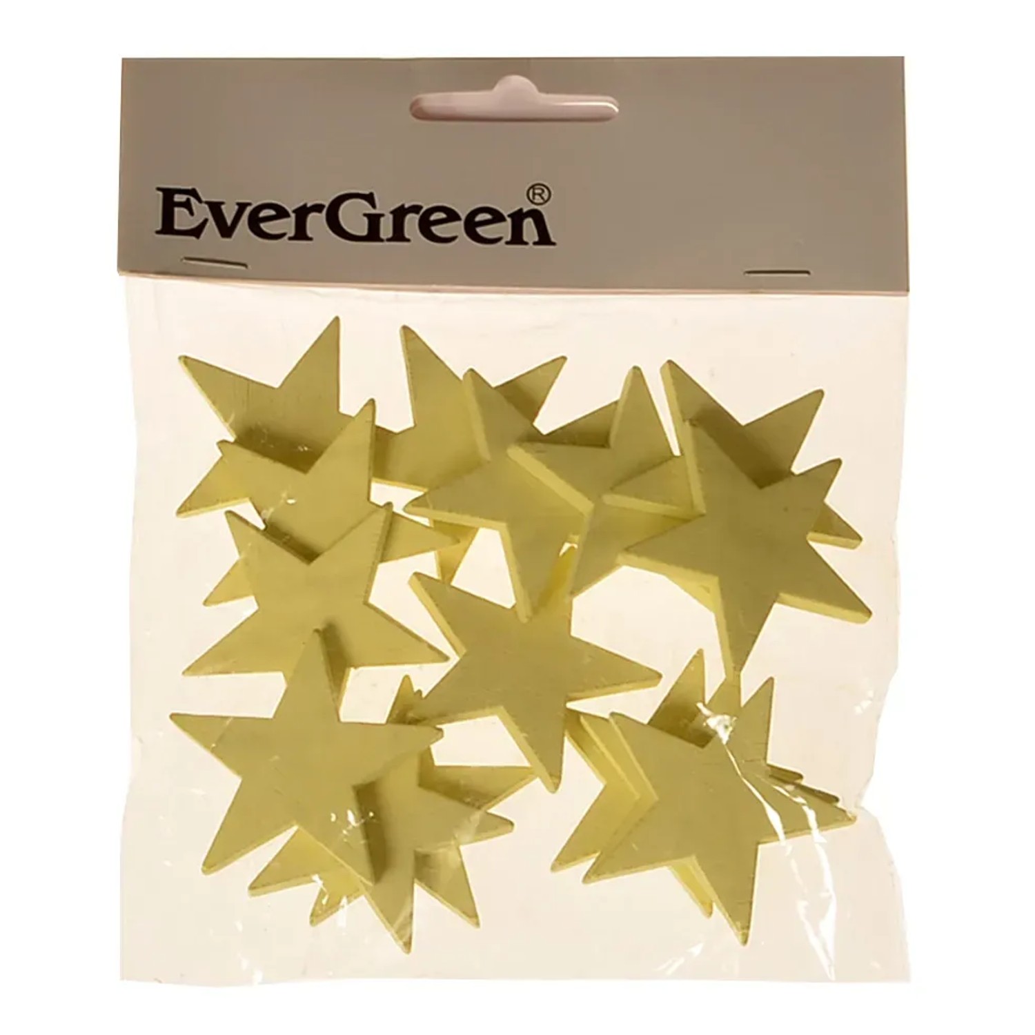 Hvězdičky dřevěné 15 ks, 5 cm, žluté