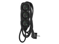 EMOS Prodlužovací kabel černý, 3 zásuvky, max. 10 A/2300 W, 3 m
