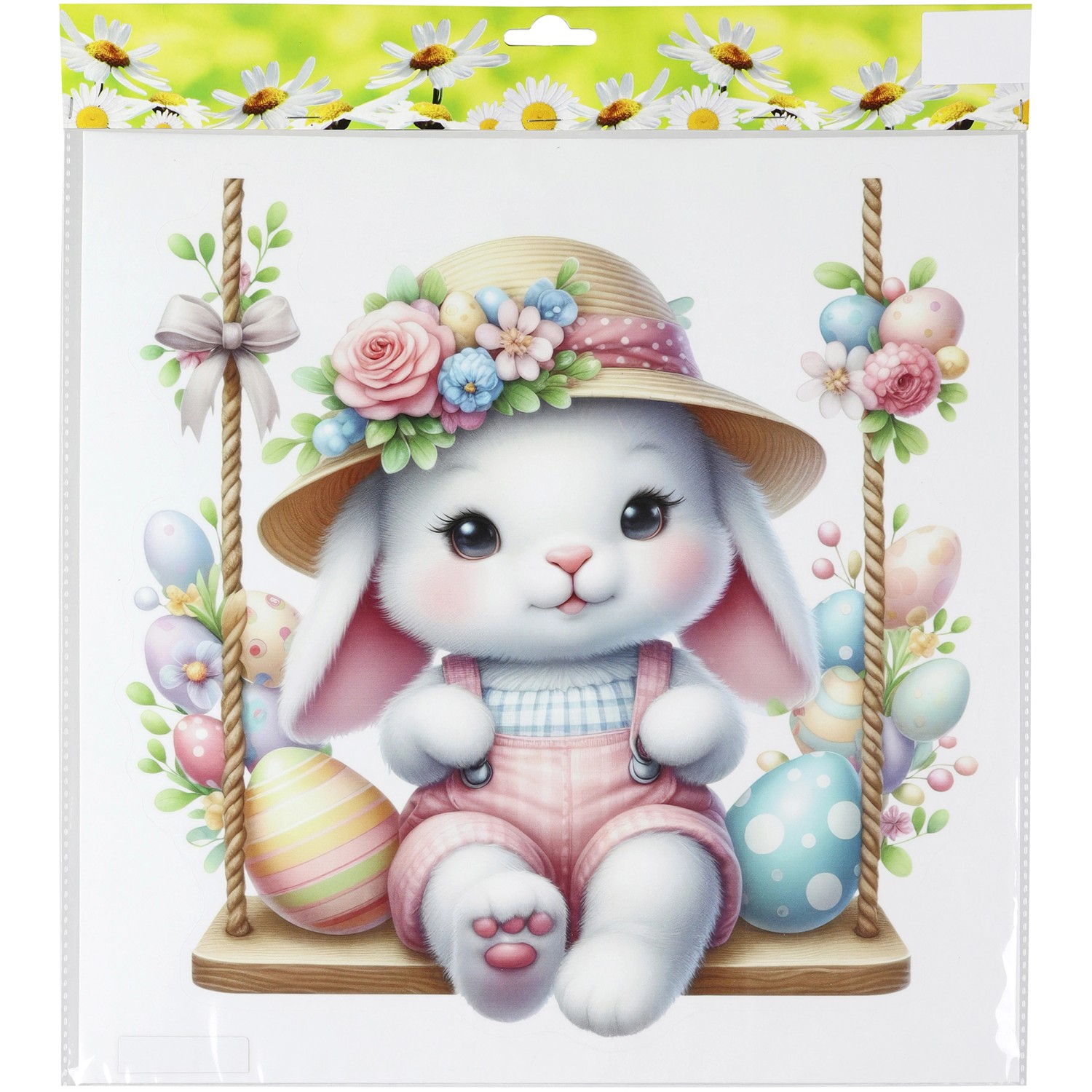 Velikonoční dekorace samolepka zajíčka 30,5 x 30,5 cm