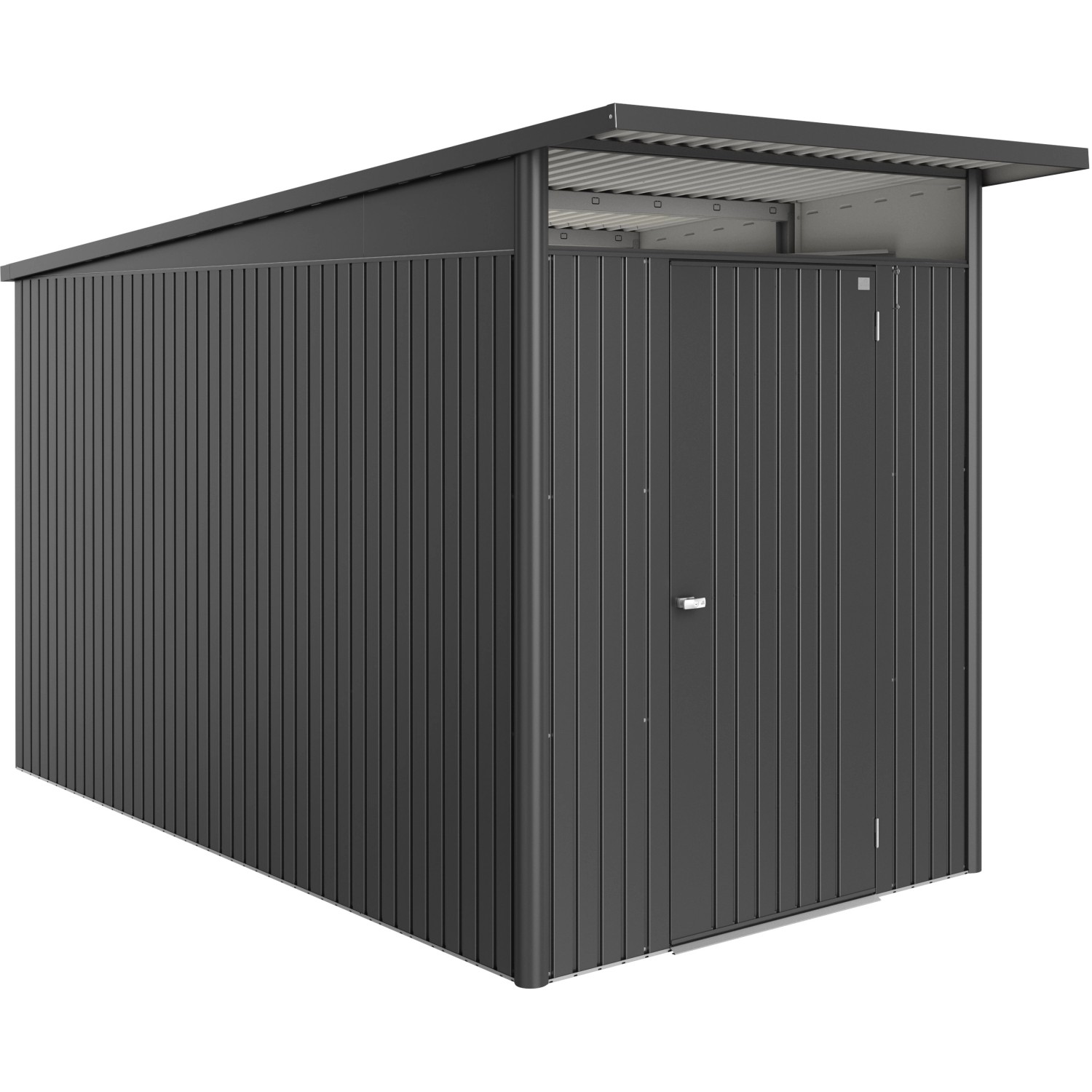 Biohort Plechový domek AvantGarde ECO A4 stand.dveře tm.šedá 180x380x222 cm