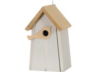 Ptačí budka s figurkou ptáčka velká FSC® světle šedá - hnědá Ptačí budka s figurkou ptáčka velká FSC® světle šedá - hnědá