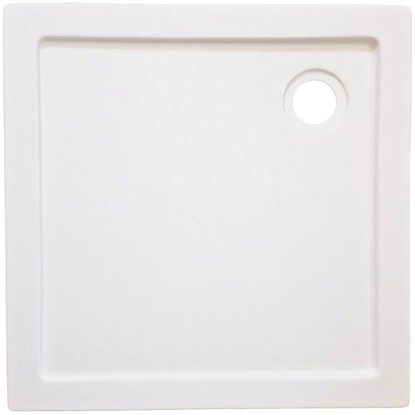 SANOTECHNIK Hranatá sprchová vanička s kamenným efektem bílá 90 x 90 x 4 cm