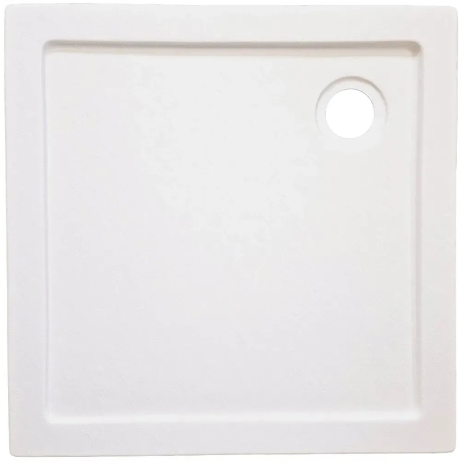 SANOTECHNIK Hranatá sprchová vanička s kamenným efektem bílá 90 x 90 x 4 cm