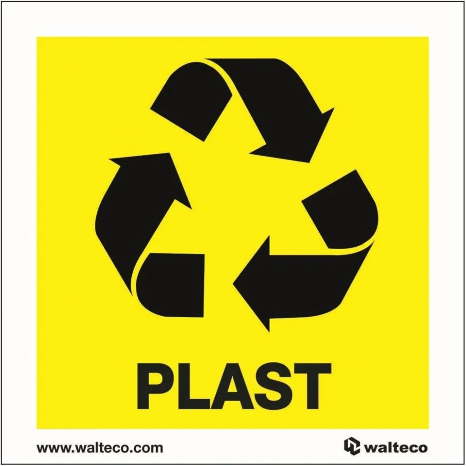 Recyklace - plast 92x92 mm samolepka