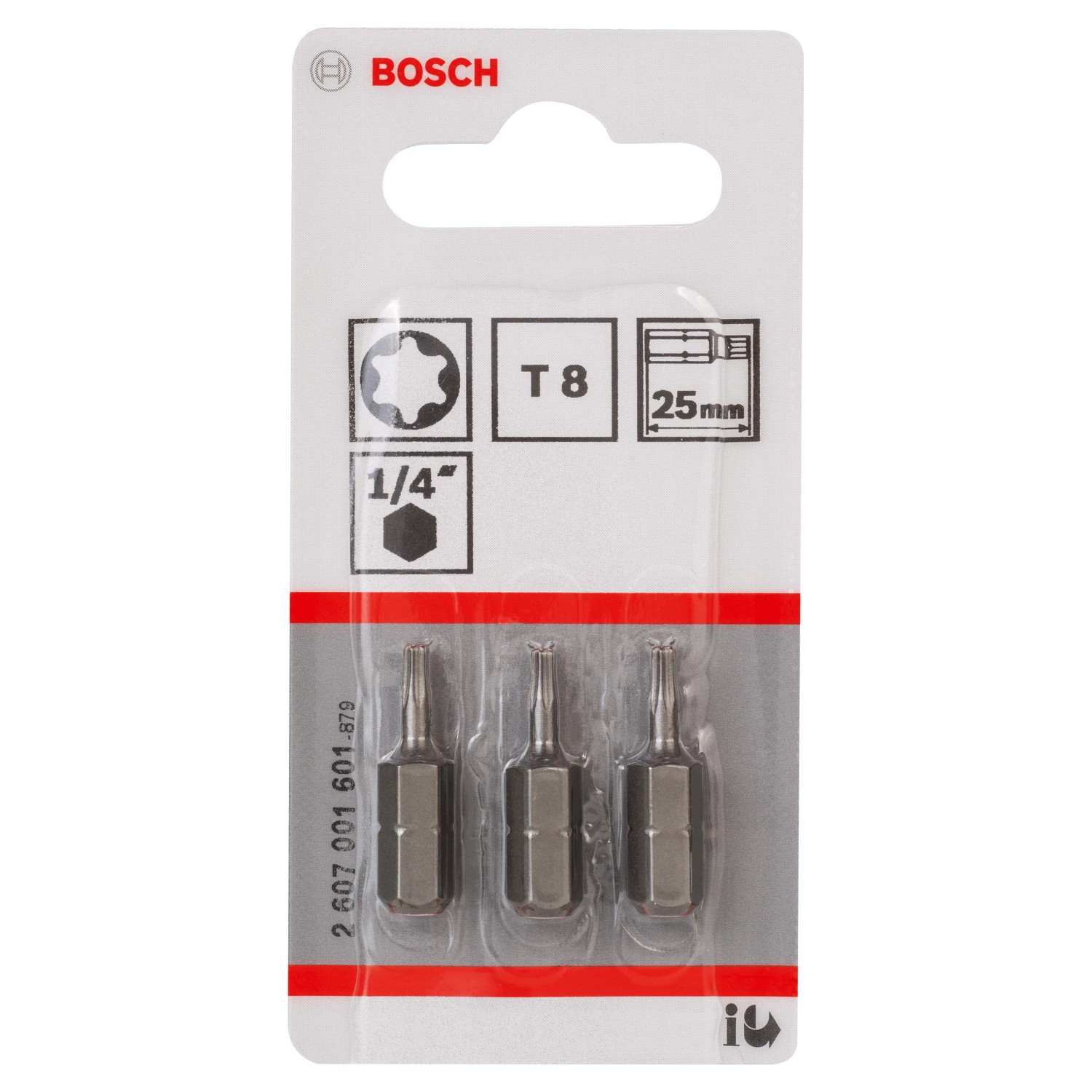 Bosch Šroubovací nástavec Extra Hard T8, 25 mm, 3 ks