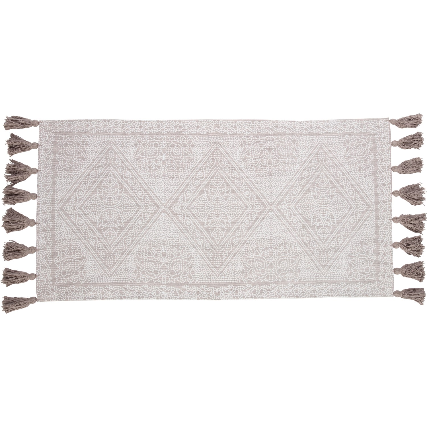 OBI Bavlněný koberec se vzorem béžový/tmavošedý 60 x 120 cm
