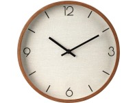 Koopman Hodiny s rámem ve vzhledu dřeva, bílý ciferník, pr. 30 x 4,5 cm