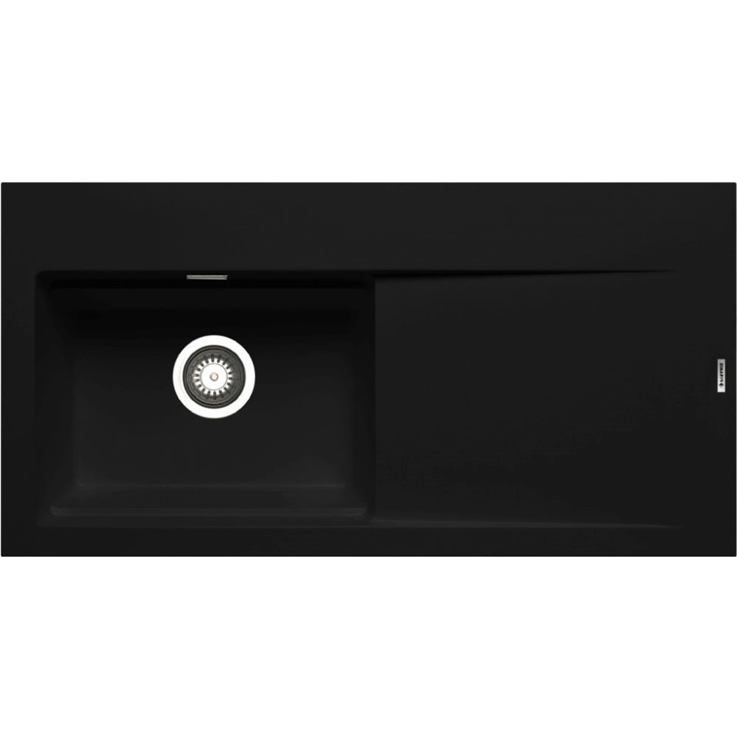 Pyramis Granitový dřez s odkapávačem Tekton 1B 1D LH, carbon, 100 x 51 cm