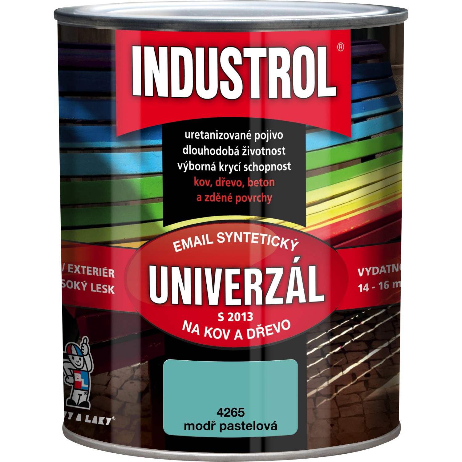 INDUSTROL Email na kov a dřevo S2013 UNIVERZÁL 4265 modř pastelová 750 ml