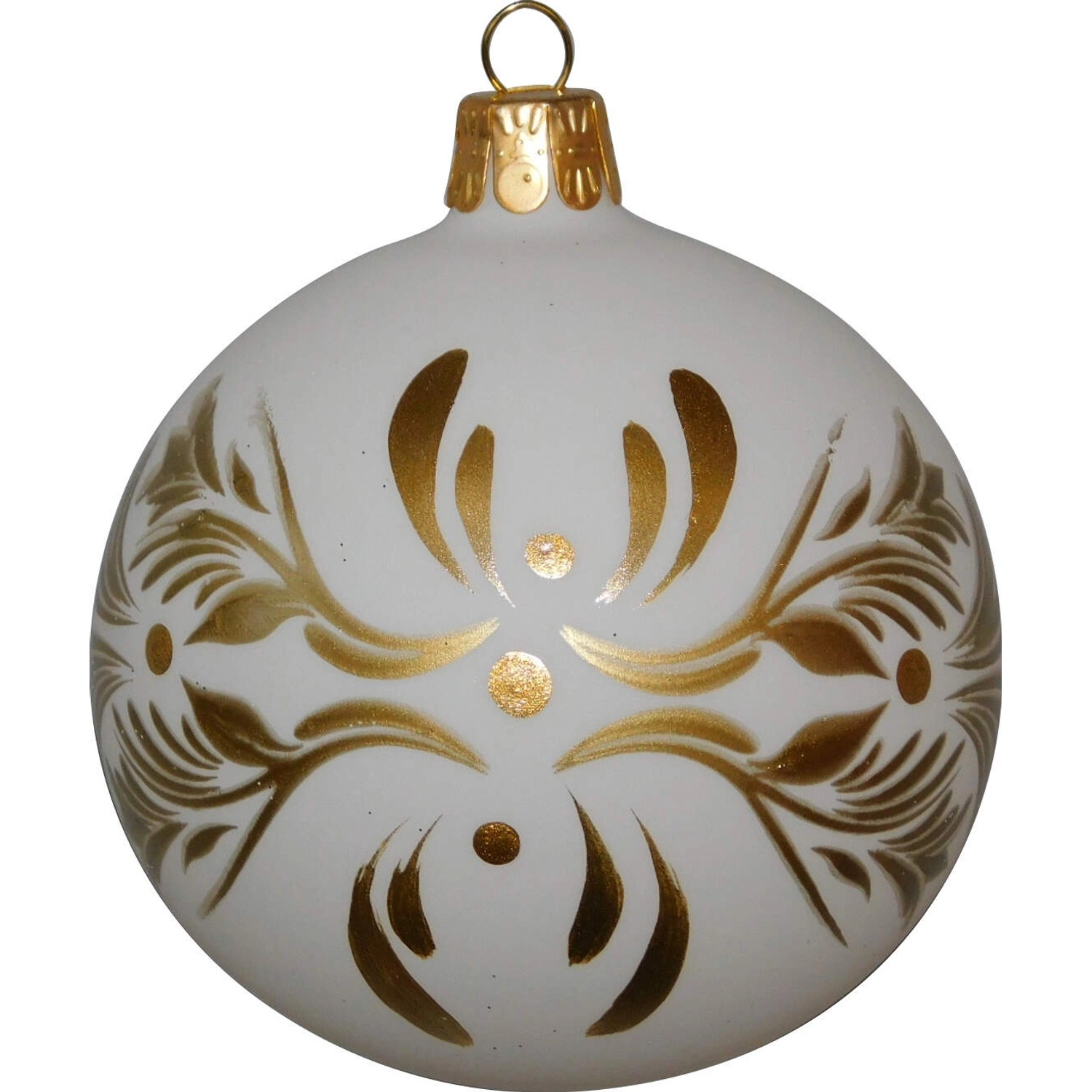 ORNEX Vánoční ozdoba skleněná koule se stromy, červená, 8 cm