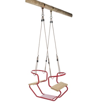 SwingKing Dvoumístná houpačka typu gondola pro kulatinu červená, 92 x 44 x 53 cm