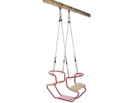 SwingKing Dvoumístná houpačka typu gondola pro kulatinu červená, 92 x 44 x 53 cm SwingKing Dvoumístná houpačka typu gondola pro kulatinu červená, 92 x 44 x 53 cm