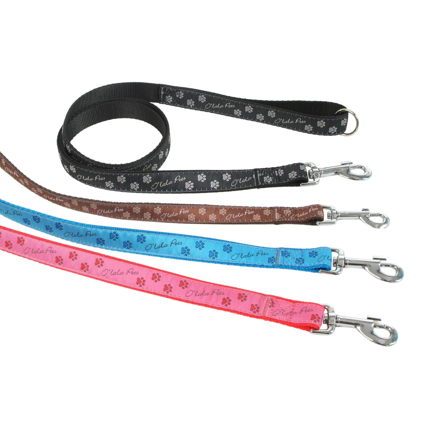 Olala Pets Vodítko TLAPKY hnědé 20 x 1500 mm