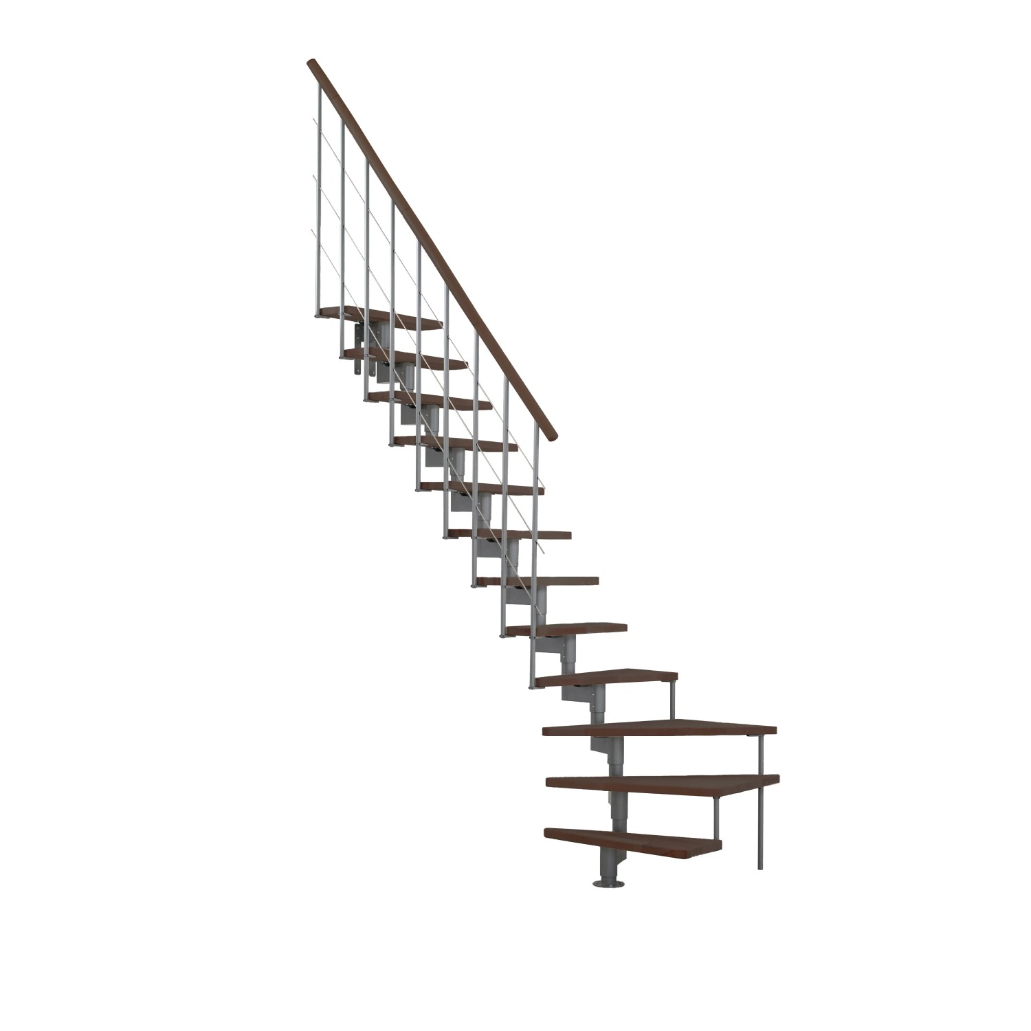 Minka STAIRS Lomené modulové schodiště Style Turn ořech/šedá, 304,2 cm