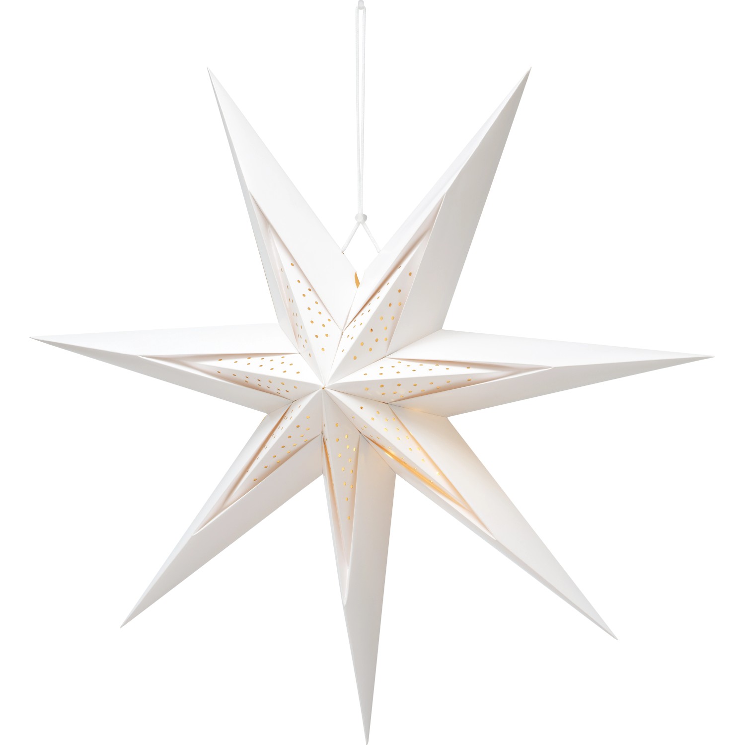 Papírová hvězda s LED osvětlením, 10 diod, bílá, 70 x 70 x 25 cm