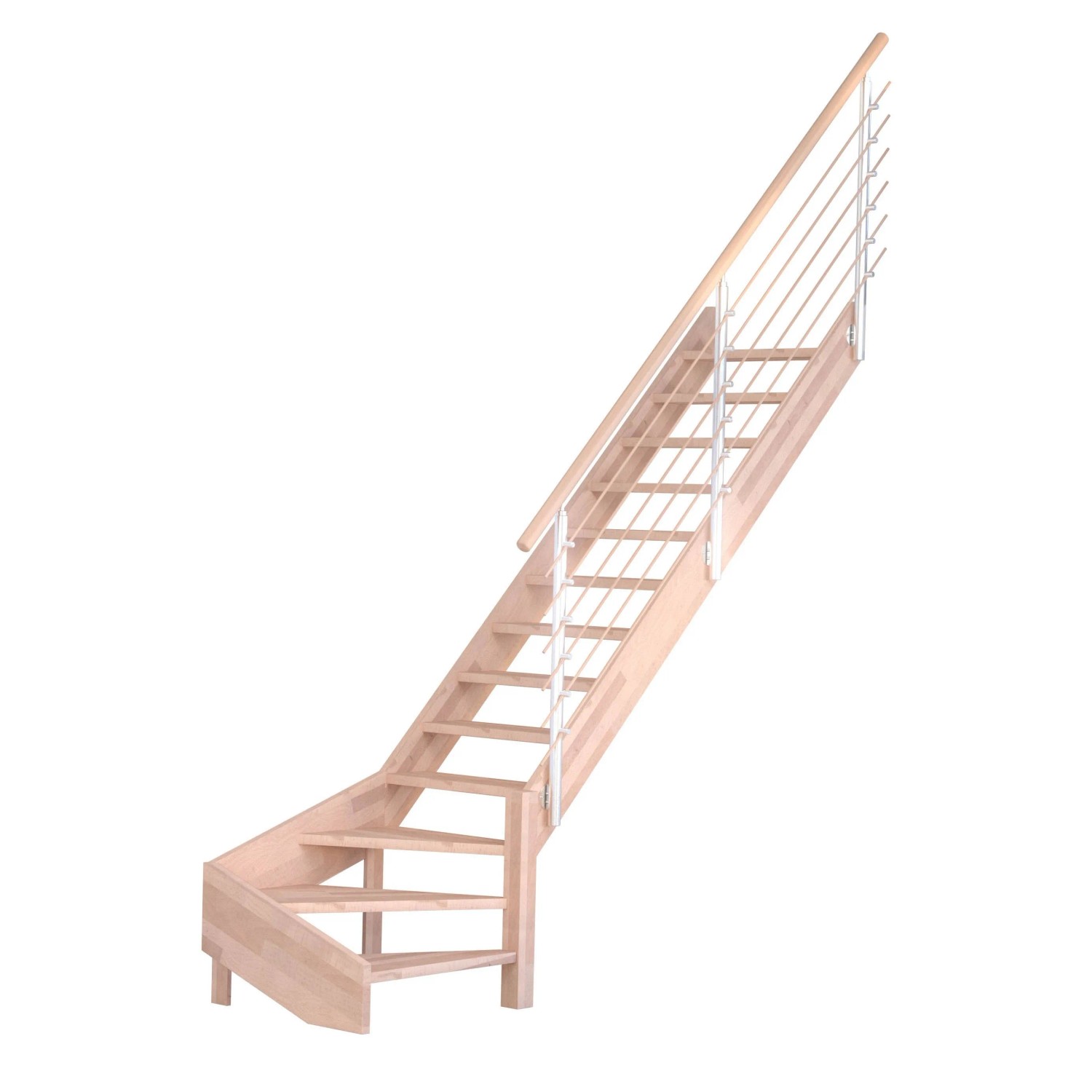 StarWood Schody Mykonos Pro bukové pravé 90cm otevřené design.dřev.zábradlí