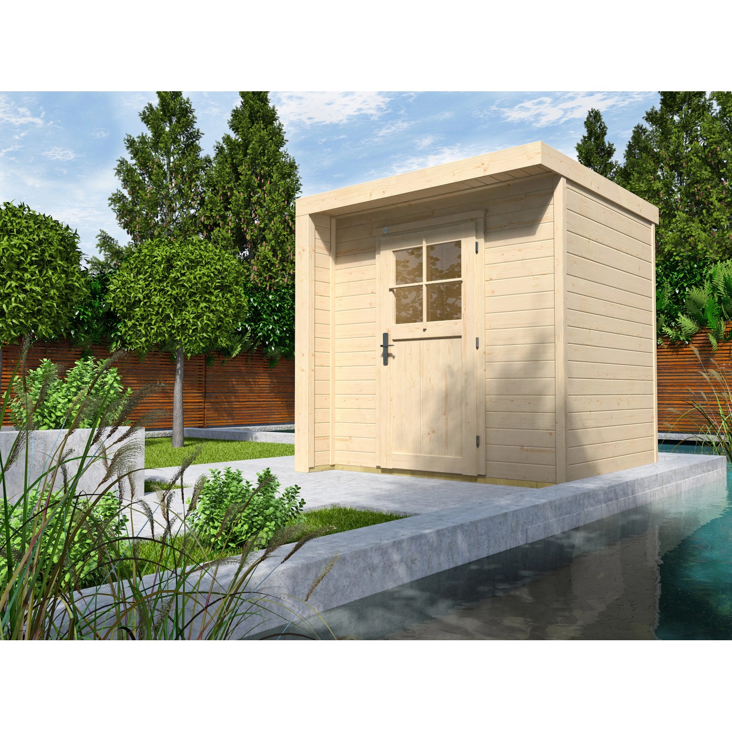 Weka Designový zahradní domek Riva 262, přírodní, 209 x 205 cm