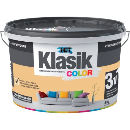 HET Klasik COLOR Tónovaná interiérová barva KC 0637 žlutá banánová, 4 kg