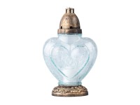 Hřbitovní sklo praskané srdce s vkladem 60 g, 28 cm