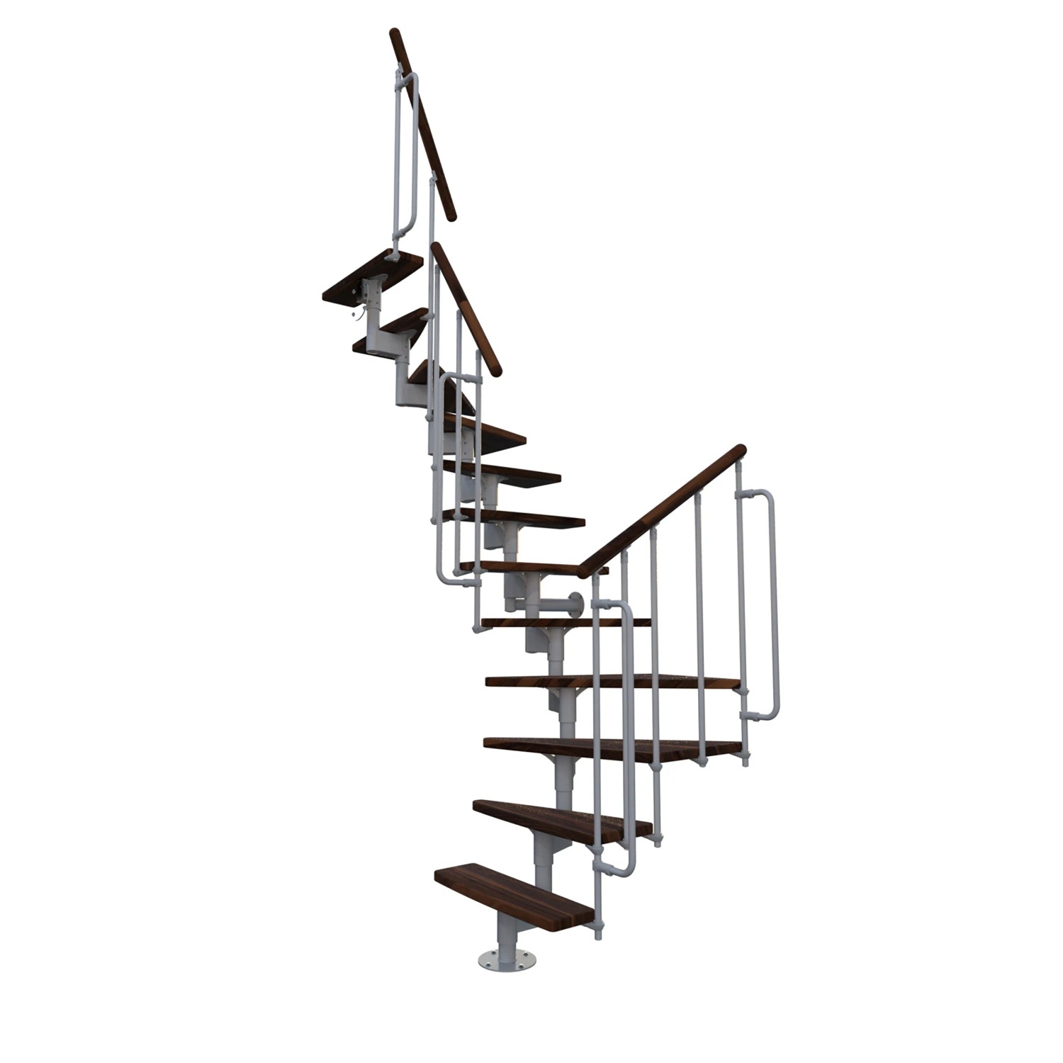 Minka STAIRS Lomené modulové schodiště Joker 180° ořech/bílá, 304,2 cm