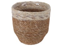 A.H.G. Květináč ze sušené trávy hogla vč. PE sáčku přírodní/béžový pr. 12 x 12cm