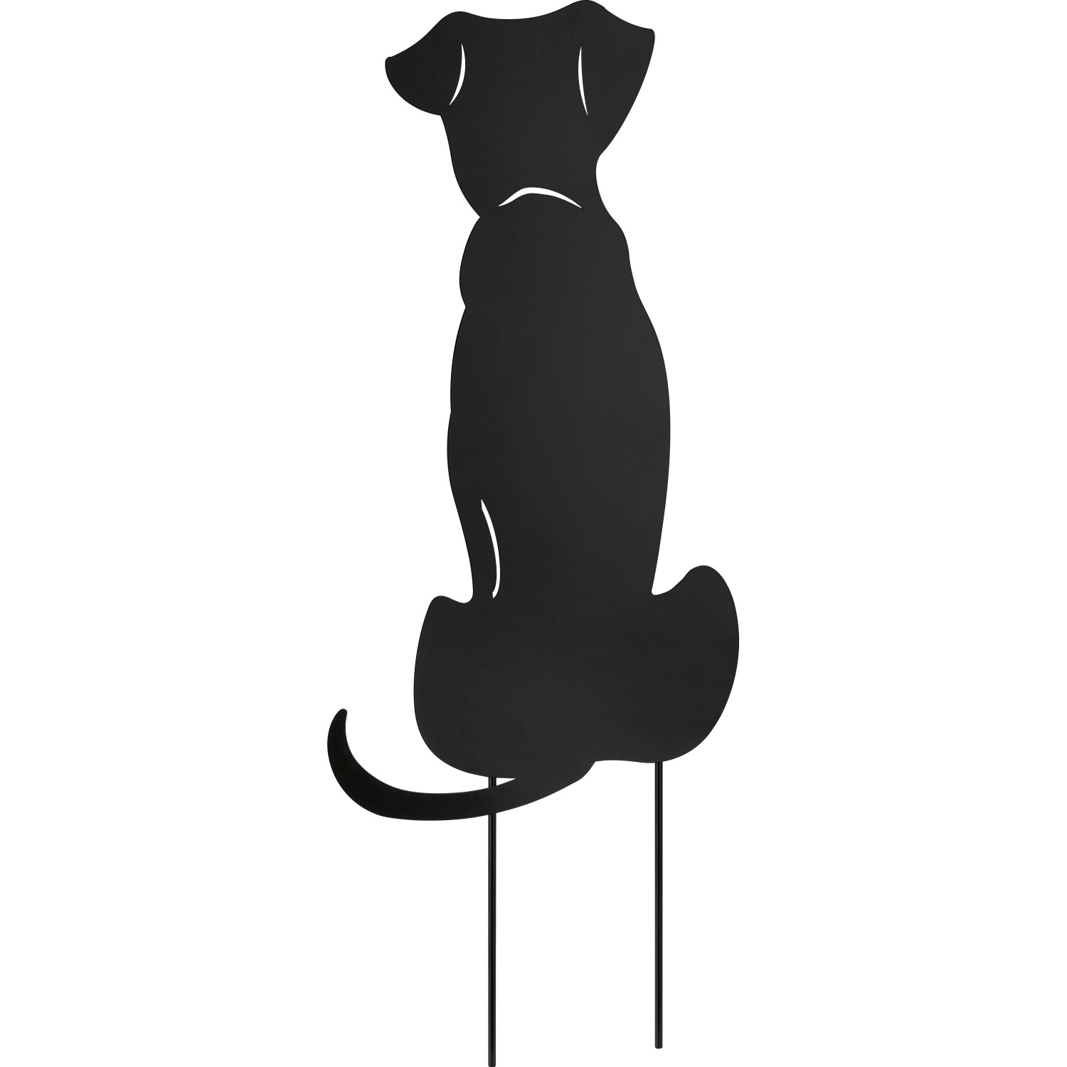 Dekorativn zahradn z pich kovov silhouette pes ern 25 x 62 cm