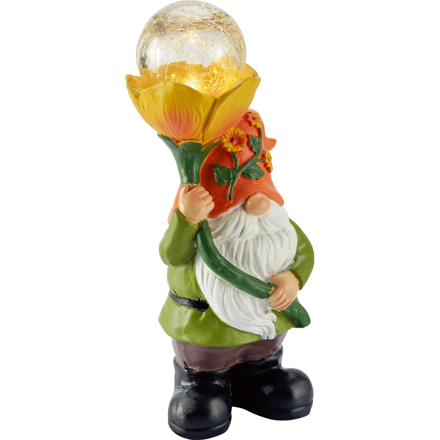 OBI LED Solární dekorativní lampa trpaslík, oranžový 10 x 8,5 x 24 cm