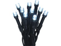 VLC LED světelný řetěz 20 x LED studená bílá, IP44, černý, 1,72 m