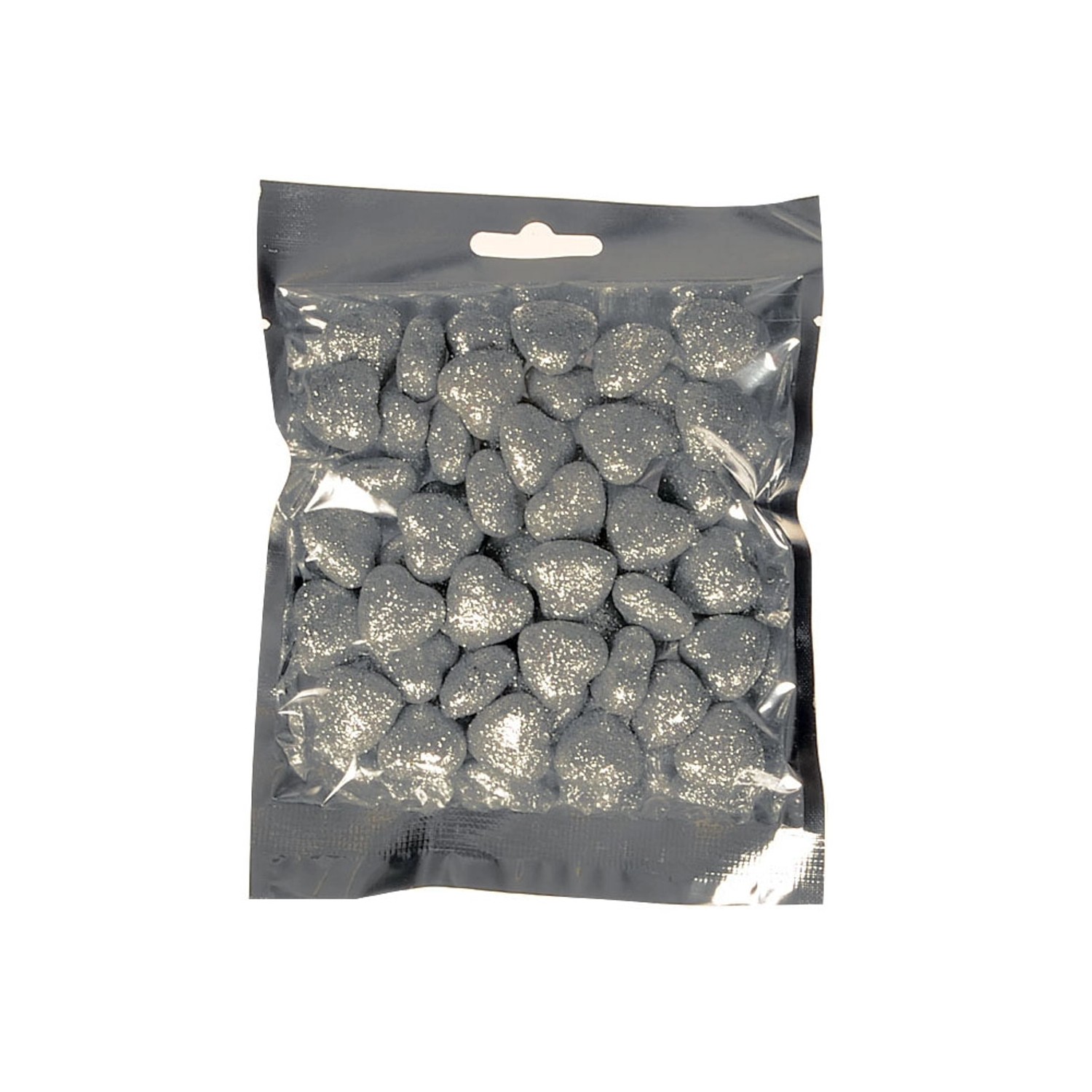 EverGreen Srdíčka, stříbrná, 50 ks, pr. 2 cm