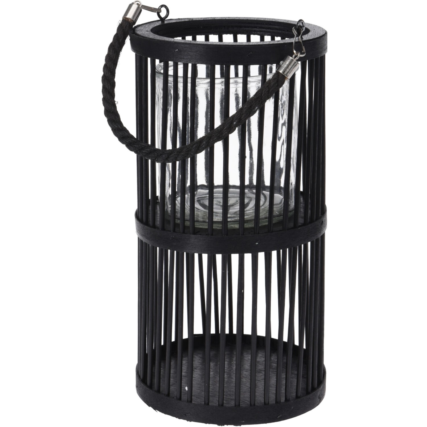 Koopman Bambusová lucerna vysoká černá pr. 16 x 30 cm